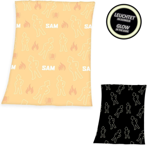 Feuerwehrmann Sam Decke - 130 x 160 cm - 100 % Polyester